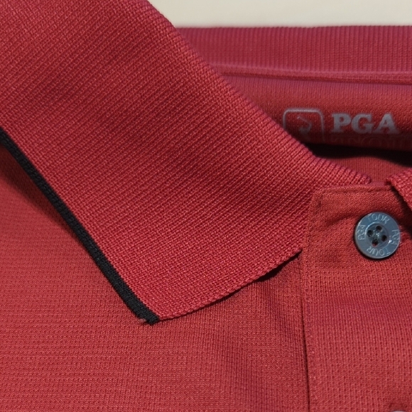PGA Tour Red Performance Polo Shirt - Picture 10 of 15